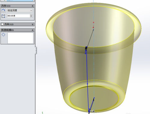 SolidWorks軟件建模學垃圾桶怎么畫-曲面旋轉功能